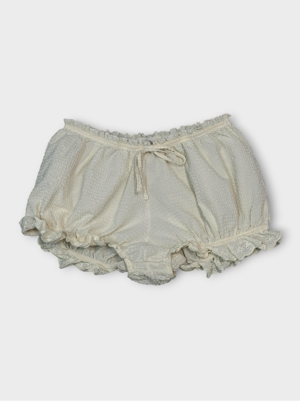 Out From Under Eyelet Ruffle Bloomers Ivory Lounge Shorts Romantic Cottagecore M